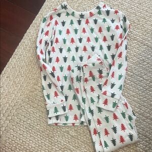 GAP Kids Pajama Set with Red and Green Tree Pattern